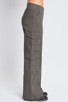 Discover endless styling possibilities with these uber-trendy Juniors High Rise Double Pocket Wide Leg Cargo Pants! Comfort and style unite with their single button closure with fly zipper, plus 8 pockets to spare. Feel free to fill 'em up with your necessities, these cargos won't budge. Throw 'em on with a statement top for an easy everyday look! Product Details:- High Rise- Single Button with Fly Zipper Closure- 8-Pocket Design- 2 Side Flap Cargo Pockets- 2 Rear Pockets - Wide Leg- Belt LoopsS High-waisted Cargo Jeans For Fall, Versatile Mid-rise Cargo Jeans For Workwear, Fall Straight-leg Cargo Pants With Hip Pockets, Fall Straight Cargo Pants With Hip Pockets, Straight Leg Cargo Pants With Side Pockets For Fall, Fall Straight Cargo Jeans With Pockets, Straight Cargo Jeans With Pockets For Fall, Versatile Cotton Cargo Jeans For Fall, Full-length Fall Pants With Pockets