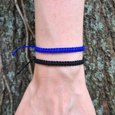 These simple hand knotted nylon string micromacrame bracelets/anklets are the perfect accessory for everday wear! With 27 bold and beautiful colors to choose from, there is something for everyone to love! Each bracelet is secured with an adjustable slide cord clasp and adjusts up to 10" in length. The square knot band is about 5.5" in length, .177" (4.5mm) wide, and .068" (1.7mm) thick. The adjustable ends are 2.5" on each side. If you request a longer length bracelet, the adjustable ends will be the part of the bracelet that is lengthened. Please allow for slight variation in size, as these are all handmade. If you need a different maximum bracelet/anklet length, please indicate your desired length in the personalization section. Check out my Etsy Shop for more braided/macrame jewelry and Square Knot Bracelet, Macrame Square, Macrame Square Knot, Square Knot Bracelets, Layering Jewelry, Square Knot, Stacking Bands, Knot Bracelet, Adjustable Bangle