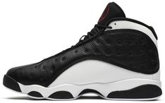 As its moniker suggests . the Air Jordan 13 Retro ‘Reverse He Got Game’ offers a flip on the OG colorway of the sneaker nominally associated with Spike Lee’s 1998 film. Basic black is applied to the mid-top’s tumbled leather toe and side panels . contrasted by a crisp white finish on the rest of the upper. Breaking up the two-tone palette is a green holographic ‘cat eye’ and a red Jumpman logo on the tongue. Air Jordan 1 Dior, Jordan 1 Dior, Zapatillas Nike Air Force, Air Jordan 1 Chicago, He Got Game, Sneakers Jordans, Air Jordan 9, Air Jordan 13 Retro, Shoes Sneakers Jordans