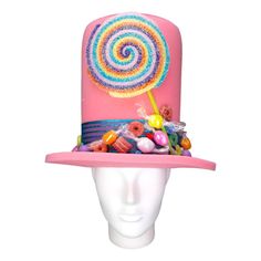 Candy World Hat - Foam Party Hats Inc Novelty Brimmed Mini Hats For Costume Party, Novelty Costume Hat With Adjustable High Crown, Novelty Adjustable High Crown Costume Hat, Novelty Hats For Carnival Themed Events, Fun Hats For Birthday And Carnival, Novelty Hats For Carnival Costume Party, Themed Party Hat For Carnival, Novelty Hats For Costume Party And Carnival, Fun Costume Hats For Carnival And Themed Events