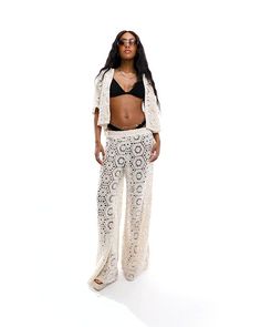 Tops by South Beach Part of a co-ord set Pants sold separately Spread collar Button placket Short sleeves Boxy fit Crochet Beach Pants, Beach Crochet, Trouser Co Ord, Beach Pants, Beach Shirt, Co Ord Set, Spring Wardrobe, Maxi Dress Trend, Beach Shirts