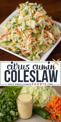 a close up of a plate of coleslaw