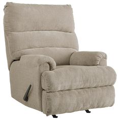 the reclining chair is upholstered and ready to be used in any room