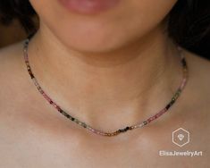 Natural 2mm Tourmaline Choker Adjustable Rhinestone Necklace Beaded Necklace Healing Gemstone Gift For Him Gift For Her Mother's Day Gift  Free fast shipping 3-5 business days delivered to the purchaser all necklaces  -ALL THE PRODUCTS AT ELISAJEWELRYART ARE HANDMADE AND MADE WITH NATURAL BEADS. -WHAT DOES THE PYRITE STAND FOR  Pyrite has long been valued as a strong protection stone that shields the wearer from negative energy as well as environmental pollutants. Thus, this stone helps promote Tourmaline Jewelry With Round Beads As Gift, Tourmaline Beaded Necklace For Gift, Tourmaline Beaded Necklace As Gift, Cardboard Jewelry Boxes, Chocker Necklace, Tourmaline Beads, Protection Stones, Necklace Beaded, Adjustable Necklace