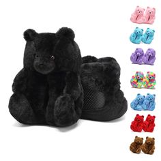 PRICES MAY VARY. 【Teddy Bear Slippers Size】:Teddy Bears Slippers all-inclusive design, suitable for women size 5.5-9.5, men size 5.5-8.5. Teddy Bear slippers may feel a bit snug at first and then they will stretch a little to a customized fit after several wearing them. Easy slip-on slippers, Breathable, Non-Slip, Warm, Wear-resistant, Shock Absorption. 【Teddy Bears Slippers Design】: The overall design is a naive plush teddy bear image design. The cute teddy bears' fur is super soft to the touch Care Bear Slippers, Cute House Shoes, Bear Claw Slippers, Teddy Slippers, Teddy Bear Slippers, Slippers Design, Slippers Fluffy, Slippers Cute, Fluffy Shoes