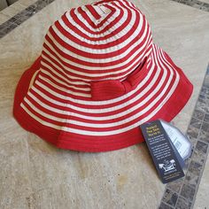 Lightweight, Packable, Spf 50, Never Worn, Adjustable Size Inside Red Summer Sun Hat For Spring, Red Sun Hat For Spring And Summer, Red Casual Summer Hats, Casual Red Sun Hat For Beach, Red Bucket Sun Hat For Spring, Red Bucket Hat For Spring Vacation, Red Bucket Hat For Spring, Red Adjustable Bucket Hat For Summer, Red Bucket Hat For Summer