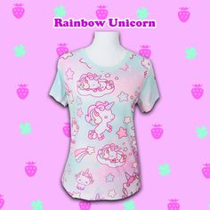 Rainbow Unicorn Tee Happy cheerful baby unicorns tee <3 * Please see the 2nd picture, this is the new pattern * *Standard Fit *High Quality *90% Cotton, 10% Coolmax This is made-to-order item, kindly allow 35-45 production business days to finish. Happy Shopping! - Wanna see my design process on Twitch? - Follow my channel and get notification when I'm live! Twitch channel: https://www.twitch.tv/marlinxmao White Unicorn Print T-shirt For Summer, Summer Unicorn Print Crew Neck Top, Summer Unicorn Print Crew Neck T-shirt, Casual Unicorn Print T-shirt For Summer, Summer Crew Neck Top With Unicorn Print, Summer White T-shirt With Unicorn Print, Casual Summer T-shirt With Unicorn Print, Cute Unicorn Print Summer T-shirt, White Unicorn Print Crew Neck Top