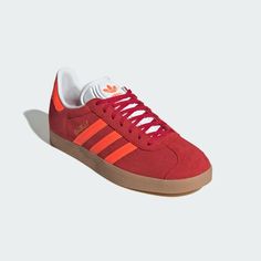 adidas Gazelle Shoes - Red | Free Shipping with adiClub | adidas US Adidas Gazelles, Adidas Gazelle Shoes, Carefree Fashion, Gazelle Shoes, Trendy Shoes Sneakers, Stylish Lifestyle, Adidas Fashion, Early 90s, Red Sneakers