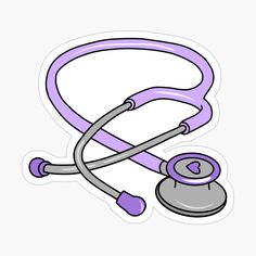 a purple stethoscope sticker with a stethoscope on it