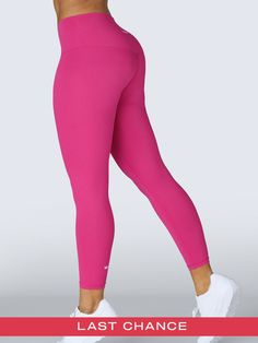 ALL LAST CHANCE PRODUCTS ARE FINAL SALE NO RETURNS, REFUNDS or EXCHANGES Product Features • Four-way stretch delivers comfortable control. • Fabric is squat-proof. • High-rise, tummy-tuck waistband. • Stays in place, no rolldown. • 7/8 length hits just above the ankle. • Medium compression. • TurboDry wicks away moisture in the gusset area. Product Details TurboDry is an innovative fabric technology that utilizes biomimicry to keep active users dryer and more comfortable than regular wicking mat Seamless Full-length Sports Bottoms, Pink Breathable Elastane Activewear, Seamless 4-way Stretch Running Bottoms, Pink Breathable Functional Leggings, Athleisure Sports Pants With Seamless Construction, Breathable Pink Functional Leggings, Pink Micro-elastic Sports Tights, Athleisure Pants With Seamless Construction For Sports, Functional Breathable Pink Leggings