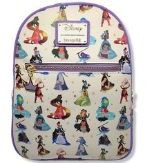 Loungefly Disney Princesses Dress Mini Backpack Multicolor With Purple Trim And Gold Hardware Material: Faux Leather Approximate.Measurements: 9” Wide / 10.5” High / 4.5” Deep Features: 1 Main Zipper Compartment 2 Exterior Slip Pockets On The Sides 1 Exterior Zipper Pocket Adjustable Padded Straps Glitter Crown Zipper Pull New With Tags Disney Purple Travel Backpack, Disney Purple Backpack, Purple Disney Backpack, Purple Backpack For Disney Trips, Purple Trim, Glitter Crown, Disney Princess Dresses, Loungefly Disney, Backpack Bag