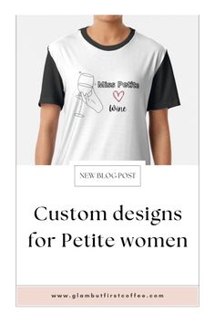 Custom designs for Petite women online. Where to shop for Petite designs online? Shorties shopping style? Unique fashion merch for short women. Are you a short woman under 5'4 or 164cm? Now a Petite stylist and fashion blogger has launched and created special custom-made designs and merchandise for petite women like yourself. You are seen and represented in the fashion world. The merch offers t-shirts, tops, sweatshirts and hoodies but also gifts, like mugs and notebooks or stickers with different funny and relatable custom graphic designs. Click the link and see the review and haul! Funny And Relatable, Sweatshirts And Hoodies, Petite Fashion