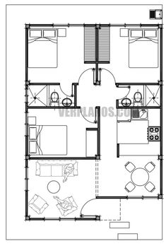 the floor plan for an apartment with two bedroom and living room, including a kitchen