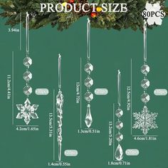 christmas ornament size guide for the holiday tree with ornaments hanging from it's branches