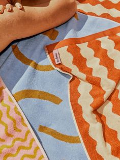 LAUNCHING 19/10/2023 Introducing the Totem Towel Sheet, our ode to the Australian Summer. This generously sized towel in rust and sand is perfect to take with you on your next summer adventure. Equally at home in the bathroom or on the beach, our ultra-plush towels are made from 100% organic cotton for the dreamiest feel against your skin. Designed in our Brunswick studio in Australia, ethically made in Portugal. DETAILS - 100% Organic Cotton - 500 GSM for softness and absorbency - 90cm x 150cm Towels Aesthetic, Beach Towel Design, Cute Beach Towels, Summer Branding, Australian Summer, Summer Beach Towels, Summer Towel, Patterned Bath Towels, Towel Design