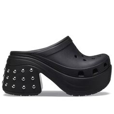 Crocs Black Platform Studded Heel Siren Clogs *Has Removable Jibbitz* Size 11 (Men) New With Tags -3.6 Heel Height -Studded Heel Embellishments -Molded Tpu Heel Cup No Trades Reasonable Offers Welcome! Ships In 1-2 Biz Days Sold Out Silver Black Heels Comfortable Rare Limited Black Mules With Metal Feet And Round Toe, Black Slip-on Mules With Metal Feet, Black Clogs With Studded Rubber Outsoles And Round Toe, Black Mules With Rubber Heel Cap, Black Mules With Rubber Heel Cap And Round Toe, Black And Silver Heels, Black And White Camo, Croc Heels, Pool Sandals