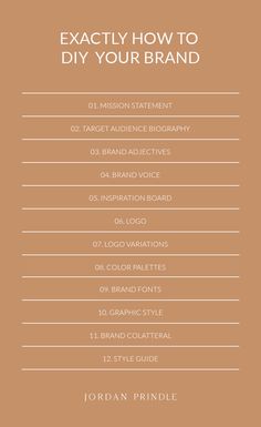 an info sheet with the words exactly how to diy your brand