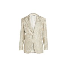 Brioni dinner jacket in floral jacquard Peak lapels; single-button front Chest welt pocket  Jetted hip pockets Unfinished sleeves Double-vented back Silk/nylon/polyamide Made in Italy Brioni Men, Dinner Jacket, Floral Jacquard, Blazers For Women, Men's Blazer, Women's Blazer, Vintage Ladies, Suit Jacket, Tops Designs