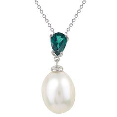 Emerald Necklace Silver, Emerald Pendant Necklace, Emerald Green Necklace, Emerald Necklace Pendant, Lab Created Emerald, Emerald Pendant, Emerald Necklace, Pearl Pendant Necklace, Fantasy Jewelry