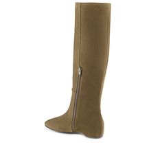 This slouchy knee-high boot strikes the perfect balance between classy and casual. The suede is waterproof and hand-sewn and the heel height is an easy one inch. Sophisticated and super versatile - be comfortable and chic everyday in this winter staple. DETAILS: Approximately 1 inch suede covered heel Approximately 16"shaft height & 14" circumference Soft Italian suede leather Leather lined Memory foam inside construction Full sacchetto construction for extra comfort Inside zipper for easy entry Fall Suede Knee-length Boots, Knee-length Suede Boots For Fall, Fall Wide Calf Suede Knee-high Boots, Casual Suede Knee-high Workwear Boots, Casual Suede Knee-high Boots For Work, Chic Knee-high Wedge Boots For Fall, Winter Knee-high Boots With Suede Lining For Wide Calves, Winter Knee-high Boots With Wide Calf And Suede Lining, Knee-high Suede Wedge Boots For Fall