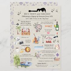 a poster with various things to see in the country, including wine and music notes