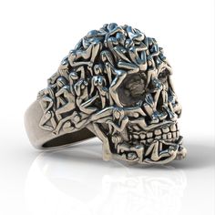 you buy an Original and Guaranteed Sterling Silver 925 product. This masterwork is a handmade piece with a final high polish made with pure sterling silver 925, jewellery box included. Size (all us sizes available) Metal purity 925 sterling silver Silver Symbolic Skull Ring, Symbolic Silver Skull Ring, Unique Sterling Silver Skull Ring With Polished Finish, Sterling Silver Skull Ring In White Gold, Salvador Dali Skull, Dali Skull, Skull Illusion, Sterling Silver Skull Rings, Skull Rings