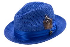 Montique Royal Solid Color Pinch Braided Fedora With Matching Satin Ribbon Floral Prints Fashion, Royal Pattern, Trends Shoes, Royal Blue Lace, Royal Colors, Mens Braids, Red Bottoms, Plaid Fashion, Casual Lace