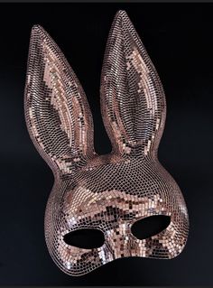 Disco ball bunny mask in rose gold. Bunny Masquerade Mask, Halloween Masks Scary, Masks Scary, Mardi Gras Kid, Kids Party Packs, Creepy Face, Scary Halloween Masks, Creepy Masks, Creepy Faces