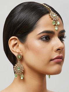 Beautiful kundan earrings with stones and pearls, plus matching mang tikka Traditional Indian Jewelry: Slight Color variations are possible due to lighting and photography. If you are interested in purchasing this item and have any additional questions about this item, please feel free to email us at nazranaanj@gmail.com. For faster responses, call us at 732-283-1808 or WhatsApp us at 609-852-9922 Care instructionsKeep Jewelry away from direct heat, water, perfumes, deodorants and other strong - Kundan Necklace With Matching Earrings For Diwali, Diwali Kundan Necklace With Matching Earrings, Kundan Tikka With Matching Earrings As Gift, Festive Kundan Tikka With Matching Earrings, Bollywood Kundan Tikka With Matching Earrings, Diwali Tikka With Matching Earrings, Earrings With Stones, Mang Tikka, Traditional Indian Jewellery