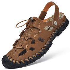 Color: Black,Brown Closure Type: Slip-On Feature: Soft,Slip Resistant,Two-ways Size: US 8,US 9,US 10,US 7.5,US 8.5,US 6.5 Shoes Type: Hand Made Sandals,Beach Sandals Toe Type: Closed Toe Upper Material: Microfiber Outsole Material: Rubber Brown Non-slip Sandals For Vacation, Brown Non-slip Sandals For Beach Season, Comfortable Brown Sandals For Beach Season, Brown Casual Sandals For Beach Season, Casual Brown Sandals For Beach Season, Sandals Beach, Shoe Boot Sandals, Sandals For Sale, Brown Sandals