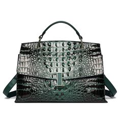 Color: Green Crocodile Pattern, Color Stone, Vintage Women, Womens Crossbody Bag, Shopping Tote, Green Bag, Bag Fashion, Womens Tote, Vintage Patterns