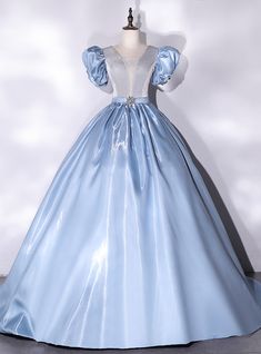 Blue Ball Gown Princess Dress For Debutante Ball, Blue Princess Dress With Fitted Bodice For Debutante Ball, Blue Princess Dress With Fitted Bodice For Wedding, Elegant Blue Princess Dress With Fitted Bodice, Elegant Blue Princess Ball Gown Dress, Elegant Blue Ball Gown Princess Dress, Blue Princess Ball Gown With Fitted Bodice, Elegant Light Blue Princess Dress For Wedding, Elegant Light Blue Princess Wedding Dress