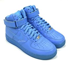 NWT Nike Air Force 1 High Color Pack 2008 University Blue  Guaranteed 100% authentic and genuine DEADSTOCK, SOLD OUT EVERYWHERE New / unworn Deadstock 2008 'Color Pack' release, very rare  University blue premium leather upper Tonal Nike swoosh logos on sides Tonal Nike logos on tongue and back tab Removable leather ankle strap University blue midsole and outsole Comes with original box (box is damaged) Size 10.5 Mens/ 12 Womens US Style Code- 321813-441 All pictures were shot in-house. They are Nike Logos, Nike Air Force 1 High, Air Force 1 High, Nike Swoosh Logo, University Blue, Nike Swoosh, Nike Air Force 1, Nike Air Force Sneaker, Air Force 1