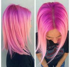 Pink Vivid Hair, Neon Pink Hair Short, Blonde Hot Pink Hair, Bright Pink Hair Dark Roots, Iroiro Neon Pink Hair, Best Ombre Hair, Pink Purple Hair, Pink Hair Dye, Galaxy Hair