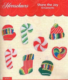 an image of christmas ornaments in the shape of stockings