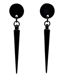 These Men's Spike Studs are a bold and edgy style earrings that feature black spikes as the primary design element. These earrings are bold and daring and they add personality to your style. These earrings make a great choice for those who want to make a statement and express your individuality in your fashion choice. black design 1.5" drop black plastic spike black flat disc great gift idea perfect for most events and social gatherings and more Edgy Pierced Earrings For Party, Edgy Plug Earrings For Parties, Edgy Pierced Plug Earrings For Parties, Edgy Single Earring For Parties, Edgy Drop Earrings For Party, Punk Style Drop Earrings For Party, Punk Drop Earrings For Party, Punk Party Drop Earrings, Punk Style Metal Plug Earrings For Parties