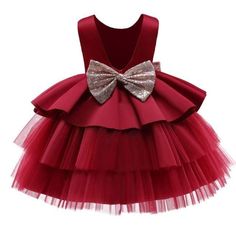 Toddler Girl Party Dress - Momorii Big Bow Dress, Girls Baptism Dress, Baby Girl Princess Dresses, Princess Tutu Dress, Girls Lace Dress, Wedding Flower Girl Dresses, Prom Ball Gown, Wedding Dresses For Girls, Christening Gowns