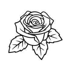 Rose Tattoo Stencil, Rose Outline, Rose Stencil, Rose Svg, Rose Sketch, Desen Realist, Tattoo Stencil Outline, Rose Drawing, Roses Drawing