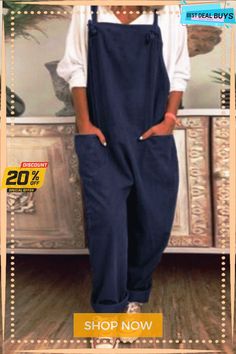 Casual Cotton Pocket Desgin Jumpsuit Leisure Jumpsuits And Rompers With Pockets, Solid Cotton Jumpsuits And Rompers With Pockets, Solid Color Leisure Jumpsuits And Rompers With Pockets, Casual Solid Color Overalls For Work, Non-stretch Casual Overalls, Casual Solid Non-stretch Overalls, Cotton Jumpsuits And Rompers With Pockets, Casual Non-stretch Overalls, Casual Jumpsuits And Rompers With Pockets For Leisure