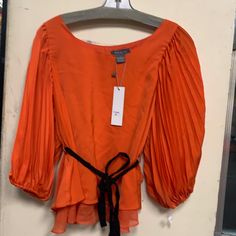 Beautiful Orange Color Top Elegant Orange Blouse For Fall, Elegant Orange Blouse For Work, Spring Orange Office Tops, Orange Tops For Office In Spring, Orange Office Top For Spring, Orange Tops For Office Spring Season, Chic Orange Tops For Work, Chic Orange Tops For Workwear, Elegant Orange Top For Fall