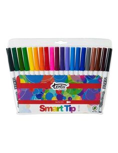 the 12 colors of smart tip markers are in a box