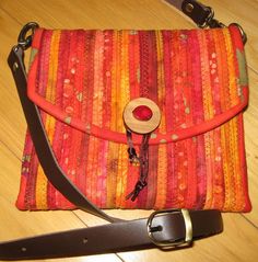 Small Purse Crossbody Bag  Adjustable Leather by KreativityAbounds Handmade Orange Shoulder Bag For Daily Use, Handmade Red Crossbody Bag, Orange Everyday Bag With Zipper Closure, Red Crossbody Bag With Zipper Pouch, Bohemian Orange Crossbody Shoulder Bag, Black Cherry Wood, Fabric Purse, Quilted Throw Blanket, Small Crossbody Purse