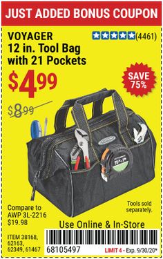 the coup for this tool bag is $ 4 99