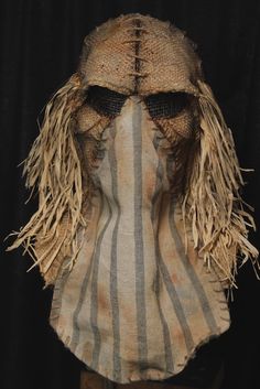 Cloth Mask, Scarecrow Mask Burlap, Diy Burlap Bags, Creepy Scarecrow Mask, Burlap Scarecrow Face Scary, Gothic Scarecrow, Post-apocalyptic Mask For Costumes, Halloween Labels Printable