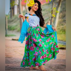 Floral Long Skirt, Made With Cotton Fabric. Known In Mexico As "Un Vuelo" Is Commonly Used By Folkloric Dancers For Practice. It Is Also Great To Wear With Any Mexican Blouses, Costumes, Etc. One Size Fits All, Even Plus Size. The Skirt Is Adjustable To Any Size. In This Listing We Have Skirts For Girls And Women’s. Mexican Blouses, Floral Long Skirt, Ballet Folklorico, Skirts For Girls, Long Floral Skirt, Mexican Blouse, Long Skirt, One Size Fits All, For Girls