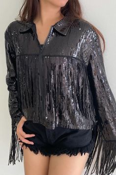 THIS HIPPIE GIRL IS STEPPING IT UP! LOVING MY FRINGE!! DON'T MISS OUT, LIMITED !!!!!! You don't have this in your closet? Hippie Vibe Tribe getting cute fashion in daily! #hippievibetribe #fashion #womensclothing #girlfriend #lovehearts #sequin #hippiegirl FREE GIFT ALWAYS! Trendy Beaded Fringe Fall Outerwear, Long Sleeve Outerwear With Beaded Fringe For Spring, Beaded Fringe Long Sleeve Outerwear For Spring, Fall Party Outerwear With Rhinestone Fringe, Chic Party Outerwear With Tassels, Spring Party Outerwear With Rhinestone Fringe, Fall Party Outerwear With Tassels, Long Sleeve Fringe Outerwear For Party, Winter Party Outerwear With Tassels