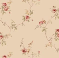 a floral wallpaper with pink flowers and green leaves on the bottom half of it