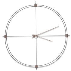 The Delmori Wall Clock features a Black or White circle frame with Walnut accents. Classic Clocks, Modern Bathroom Sink, Wenge Wood, Black Wall Clock, Circle Frames, Black Polish, Natural Walnut, Large Clock, Steel Wall