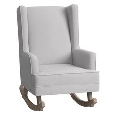 a gray rocking chair on a white background