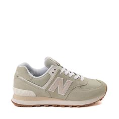 Womens New Balance 574 Athletic Shoe - Olivine / Moonbeam Womens 574 New Balance Outfits, Green New Balance, Teacher Fits, Womens New Balance, Pf Flyers, New Balance 574, Athletic Shoe, Ankle Support, Recycled Rubber